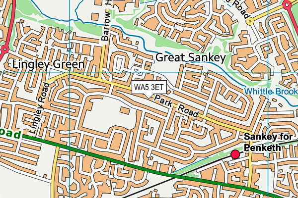 WA5 3ET map - OS VectorMap District (Ordnance Survey)