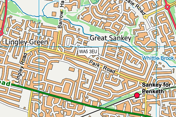 WA5 3EU map - OS VectorMap District (Ordnance Survey)