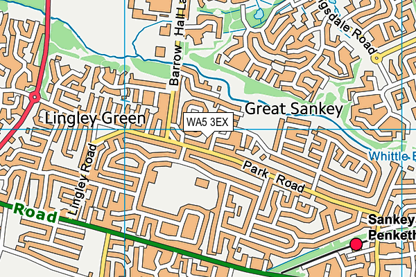 WA5 3EX map - OS VectorMap District (Ordnance Survey)
