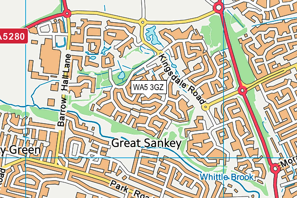 WA5 3GZ map - OS VectorMap District (Ordnance Survey)