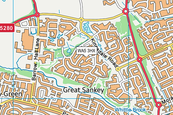 WA5 3HX map - OS VectorMap District (Ordnance Survey)
