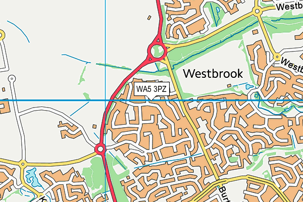 WA5 3PZ map - OS VectorMap District (Ordnance Survey)