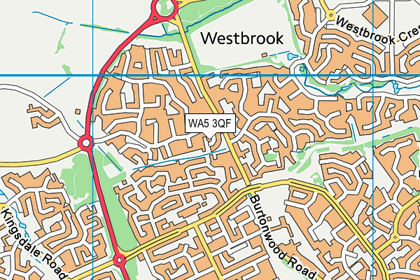 WA5 3QF map - OS VectorMap District (Ordnance Survey)