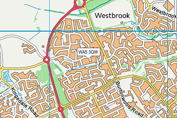WA5 3QW map - OS VectorMap District (Ordnance Survey)
