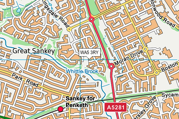 WA5 3RY map - OS VectorMap District (Ordnance Survey)
