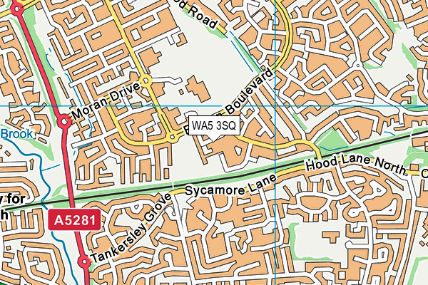 WA5 3SQ map - OS VectorMap District (Ordnance Survey)