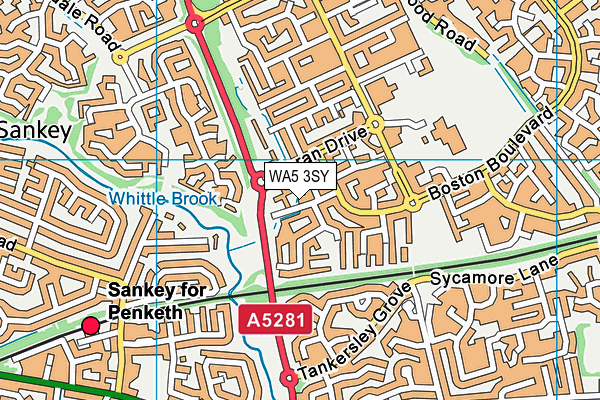 WA5 3SY map - OS VectorMap District (Ordnance Survey)