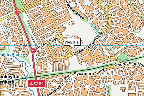 WA5 3TH map - OS VectorMap District (Ordnance Survey)