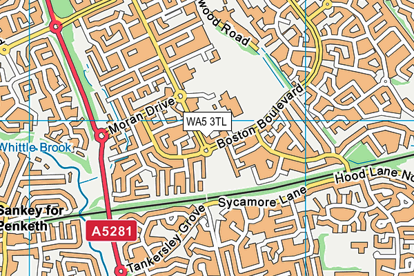 WA5 3TL map - OS VectorMap District (Ordnance Survey)