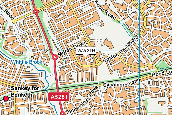 WA5 3TN map - OS VectorMap District (Ordnance Survey)