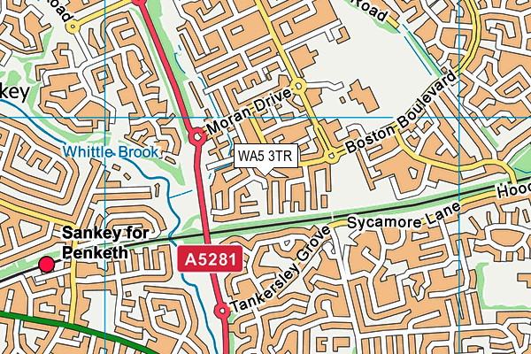 WA5 3TR map - OS VectorMap District (Ordnance Survey)