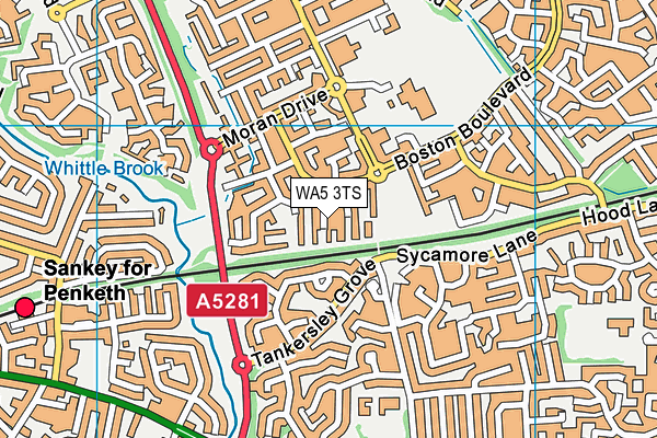 WA5 3TS map - OS VectorMap District (Ordnance Survey)