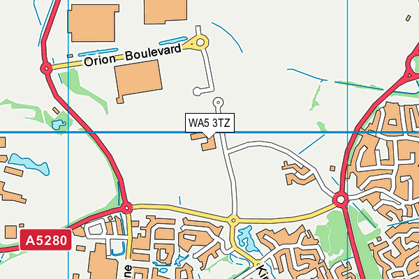 WA5 3TZ map - OS VectorMap District (Ordnance Survey)