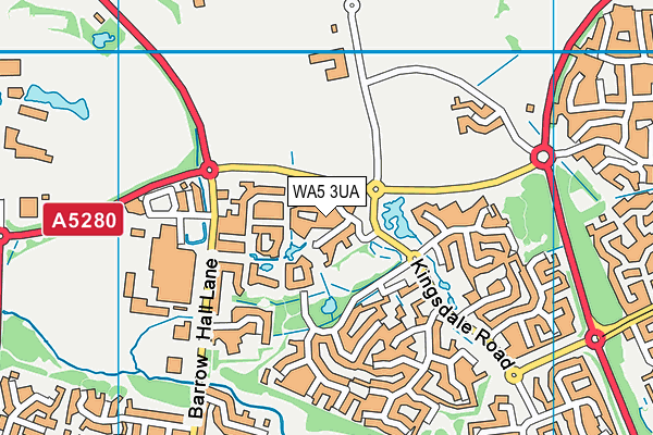 WA5 3UA map - OS VectorMap District (Ordnance Survey)
