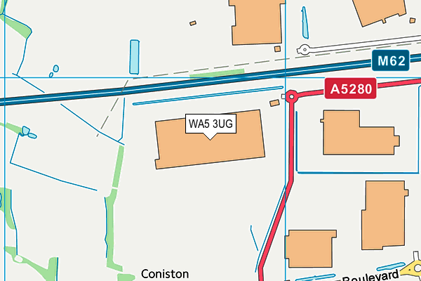 WA5 3UG map - OS VectorMap District (Ordnance Survey)