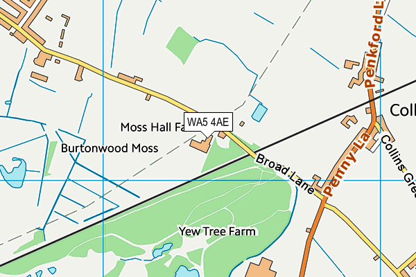 WA5 4AE map - OS VectorMap District (Ordnance Survey)