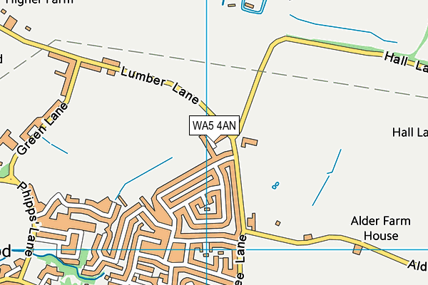 WA5 4AN map - OS VectorMap District (Ordnance Survey)