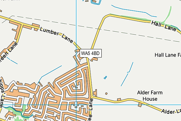 WA5 4BD map - OS VectorMap District (Ordnance Survey)