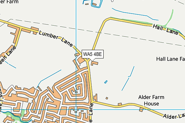 WA5 4BE map - OS VectorMap District (Ordnance Survey)