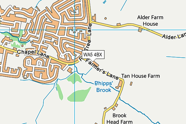 WA5 4BX map - OS VectorMap District (Ordnance Survey)