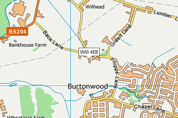 WA5 4EB map - OS VectorMap District (Ordnance Survey)