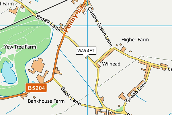 WA5 4ET map - OS VectorMap District (Ordnance Survey)
