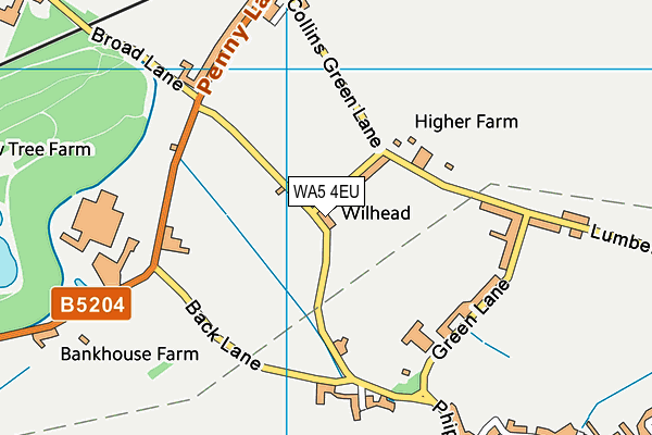 WA5 4EU map - OS VectorMap District (Ordnance Survey)