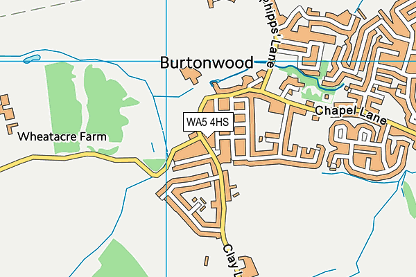 WA5 4HS map - OS VectorMap District (Ordnance Survey)