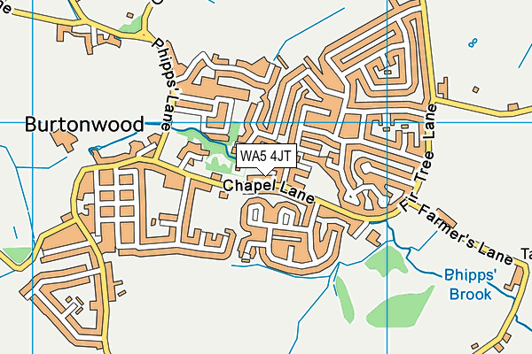 WA5 4JT map - OS VectorMap District (Ordnance Survey)