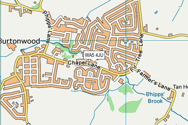 WA5 4JU map - OS VectorMap District (Ordnance Survey)
