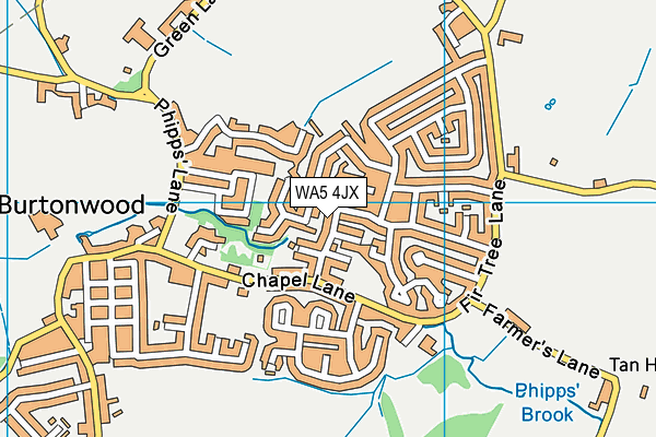 WA5 4JX map - OS VectorMap District (Ordnance Survey)