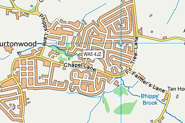 WA5 4JZ map - OS VectorMap District (Ordnance Survey)