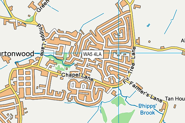 WA5 4LA map - OS VectorMap District (Ordnance Survey)