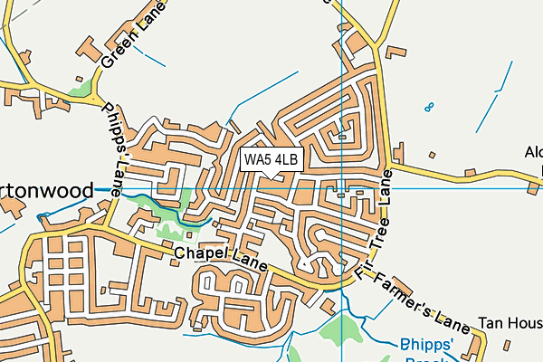 WA5 4LB map - OS VectorMap District (Ordnance Survey)