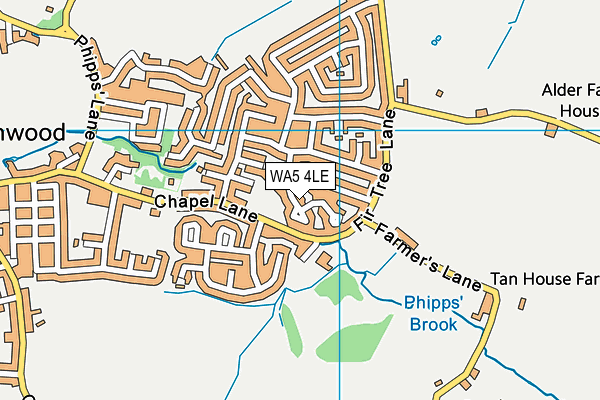 WA5 4LE map - OS VectorMap District (Ordnance Survey)