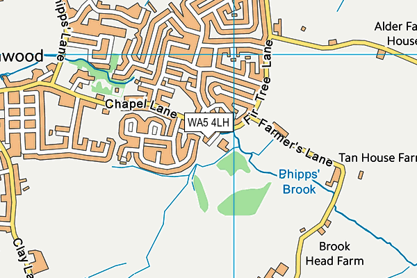 WA5 4LH map - OS VectorMap District (Ordnance Survey)