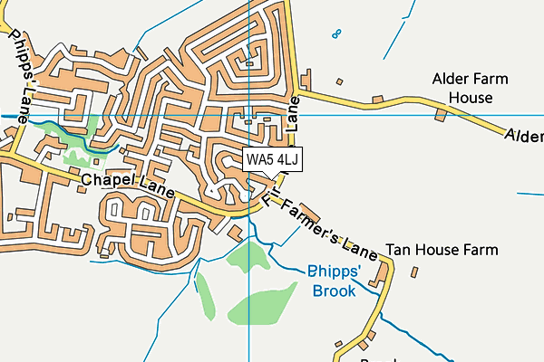 WA5 4LJ map - OS VectorMap District (Ordnance Survey)