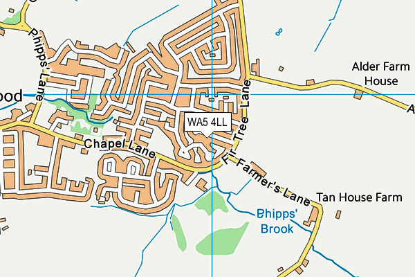 WA5 4LL map - OS VectorMap District (Ordnance Survey)