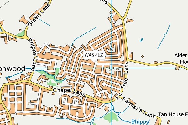 WA5 4LZ map - OS VectorMap District (Ordnance Survey)