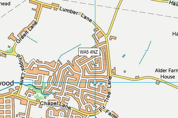 WA5 4NZ map - OS VectorMap District (Ordnance Survey)