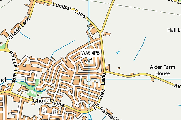 WA5 4PB map - OS VectorMap District (Ordnance Survey)