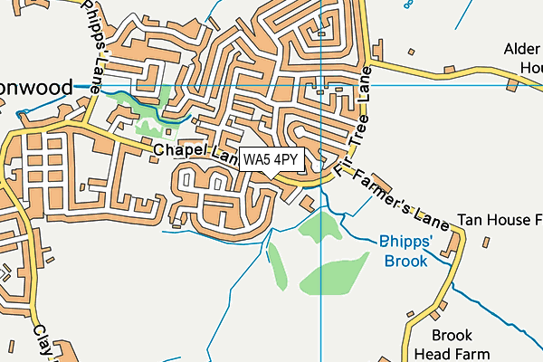 WA5 4PY map - OS VectorMap District (Ordnance Survey)