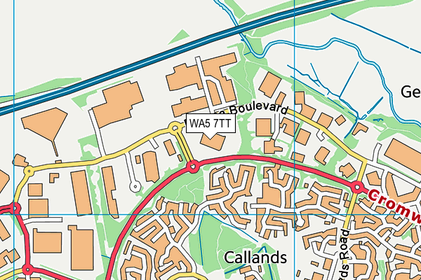 WA5 7TT map - OS VectorMap District (Ordnance Survey)
