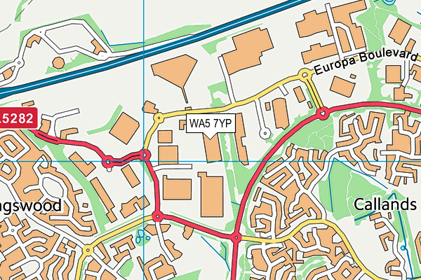 WA5 7YP map - OS VectorMap District (Ordnance Survey)