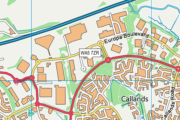 WA5 7ZR map - OS VectorMap District (Ordnance Survey)