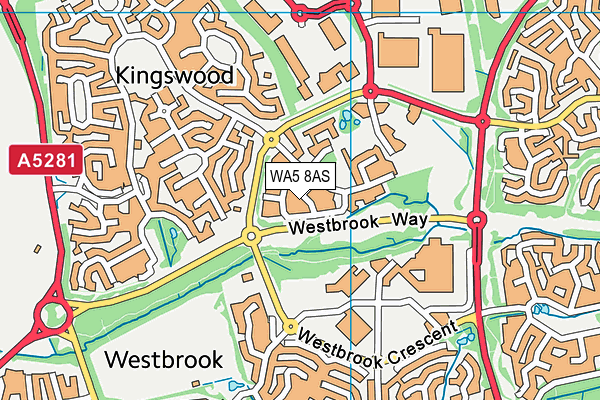 WA5 8AS map - OS VectorMap District (Ordnance Survey)