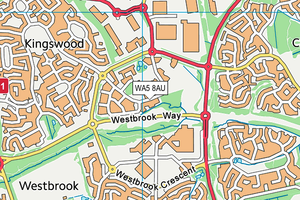 WA5 8AU map - OS VectorMap District (Ordnance Survey)