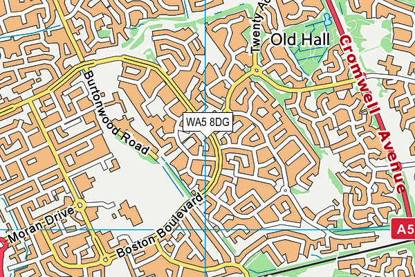WA5 8DG map - OS VectorMap District (Ordnance Survey)