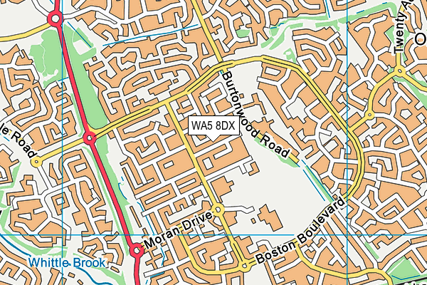 WA5 8DX map - OS VectorMap District (Ordnance Survey)