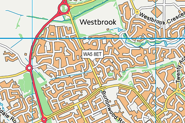 WA5 8ET map - OS VectorMap District (Ordnance Survey)